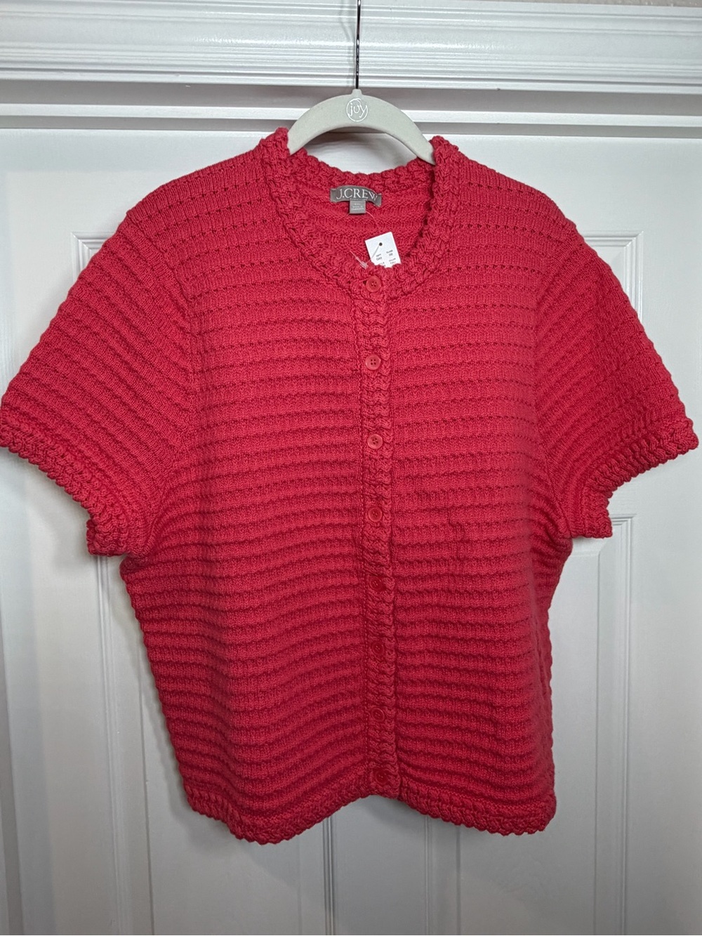 NWT J.Crew Pointelle Sweater in Raspberry - Picture 3 of 7